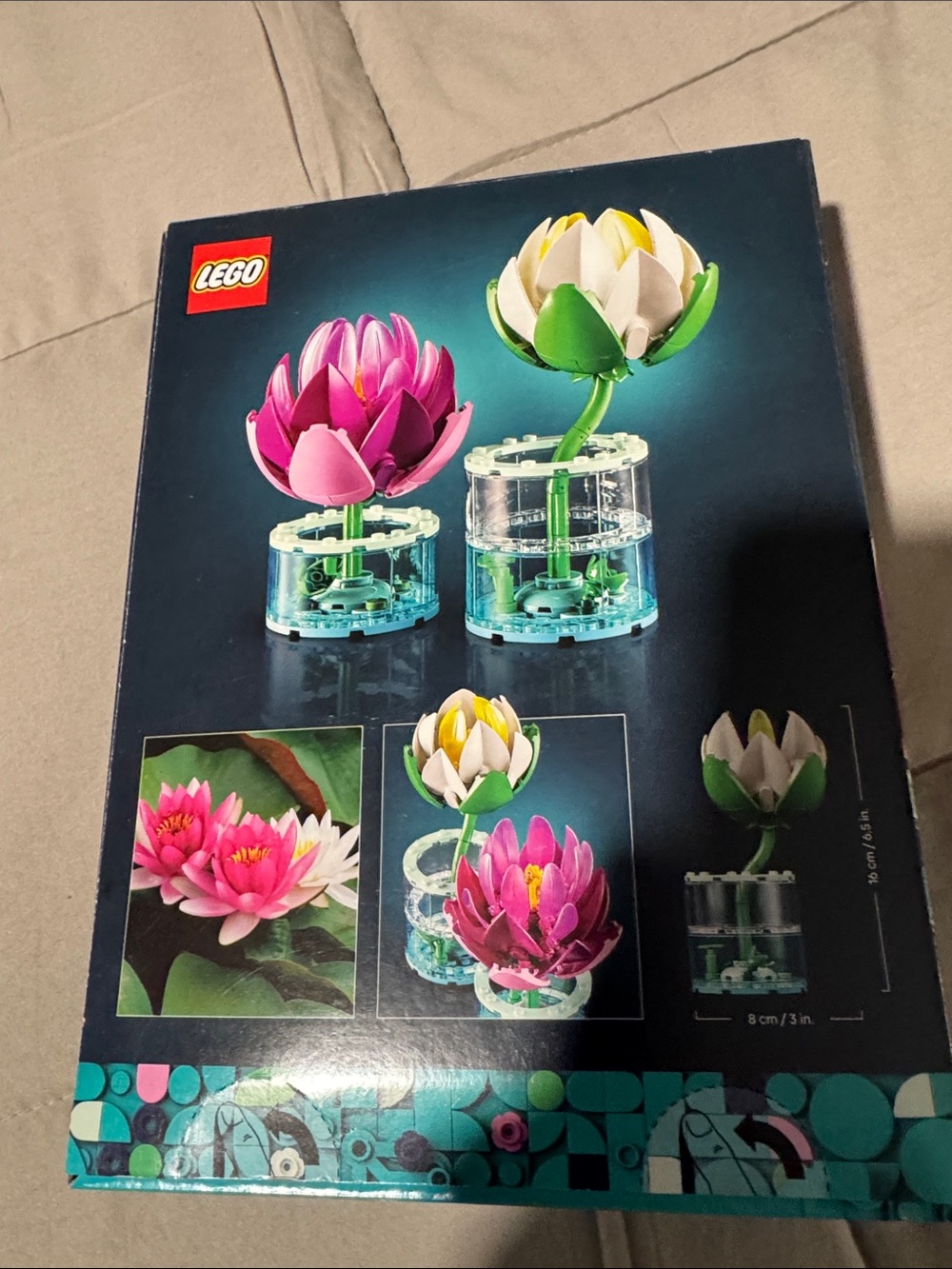 LEGO Pink and White Lotus Faux Floral Display